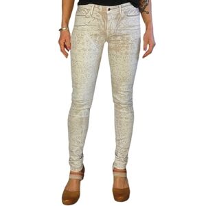 Levi's Midrise Skinny Paisley Size 28x30 Brown white
